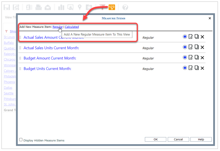 Add Or Edit Measure Items